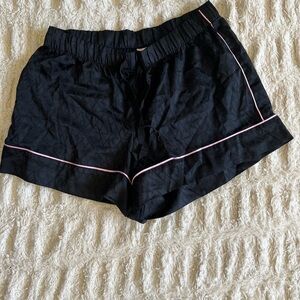 Victoria's Secret Black Pajama Shorts with Pink Accents